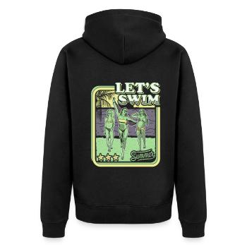 LETS SWIM - BIKINI GIRL - RETRO SUMMER HOLIDAY - Unisex Premium Organic Zip Hoodie - black - Back - Nico (187cm)