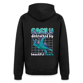 Marine Science Design for an Ocean Student - Unisex Premium Organic Zip Hoodie - black - Back - Nico (187cm)