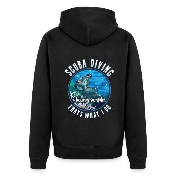Marine Science Design for an Ocean Student - Unisex Premium Organic Zip Hoodie - black - Back - Nico (187cm)