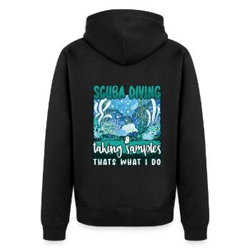 Marine Science Design for an Ocean Student - Unisex Premium Organic Zip Hoodie - black - Back - Nico (187cm)