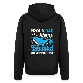 Marine Science Design for an Ocean Student - Unisex Premium Organic Zip Hoodie - black - Back - Nico (187cm)