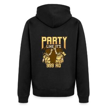 Norse Viking Mythology Design for Viking Warriors - Unisex Premium Bio Zip Hoodie - Schwarz - Hinten - Nico (187cm)