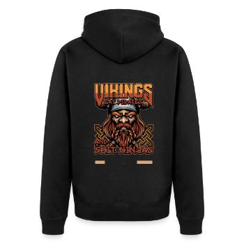 Conception de la mythologie viking nordique pour les guerriers vikings - Veste à capuche bio Premium Unisexe - noir - Dos - Nico (187cm)
