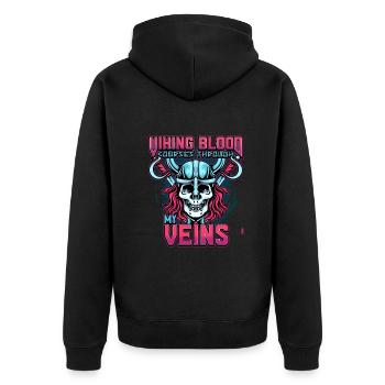 Norse Viking Mythology Design for Viking Warriors - Unisex Premium Bio Zip Hoodie - Schwarz - Hinten - Nico (187cm)