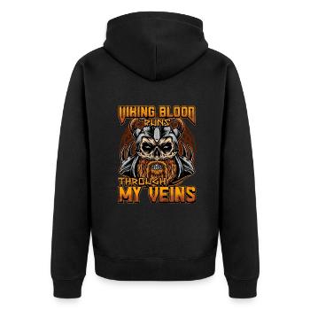 Conception de la mythologie viking nordique pour les guerriers vikings - Veste à capuche bio Premium Unisexe - noir - Dos - Nico (187cm)