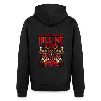 Conception de la mythologie viking nordique pour les guerriers vikings - Veste à capuche bio Premium Unisexe - noir - Dos - Nico (187cm)