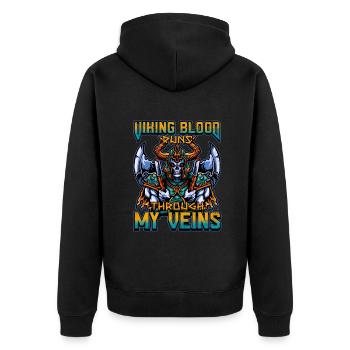 Conception de la mythologie viking nordique pour les guerriers vikings - Veste à capuche bio Premium Unisexe - noir - Dos - Nico (187cm)