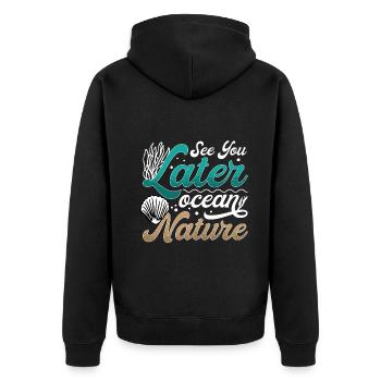 Marine Science Design for an Ocean Student - Unisex Premium Organic Zip Hoodie - black - Back - Nico (187cm)