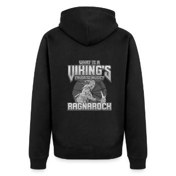 Norse Viking Mythology Design for Viking Warriors - Unisex Premium Bio Zip Hoodie - Schwarz - Hinten - Nico (187cm)