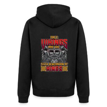 Norse Viking Mythology Design for Viking Warriors - Unisex Premium Bio Zip Hoodie - Schwarz - Hinten - Nico (187cm)