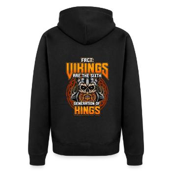 Norse Viking Mythology Design for Viking Warriors - Unisex Premium Bio Zip Hoodie - Schwarz - Hinten - Nico (187cm)