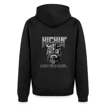 Norse Viking Mythology Design for Viking Warriors - Unisex Premium Organic Zip Hoodie - black - Back - Nico (187cm)