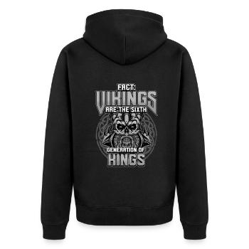 Conception de la mythologie viking nordique pour les guerriers vikings - Veste à capuche bio Premium Unisexe - noir - Dos - Nico (187cm)