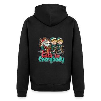 Christmas Design for a Xmas Cat Lover - Unisex Premium Bio Zip Hoodie - Schwarz - Hinten - Nico (187cm)