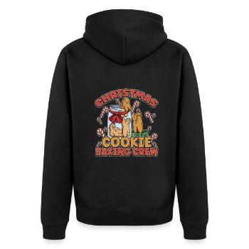 Winter Axolotl Design for a Christmas Xmas Lover - Unisex Premium Bio Zip Hoodie - Schwarz - Hinten - Nico (187cm)