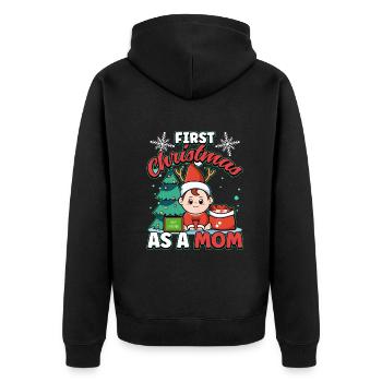 Pregnancy Mom To Be Christmas Design for a Xmas - Unisex Premium Organic Zip Hoodie - black - Back - Nico (187cm)