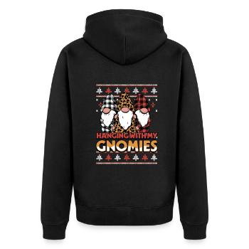 Accrocher avec mes gnomies Trois amis Gnomes - Veste à capuche bio Premium Unisexe - noir - Dos - Nico (187cm)