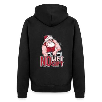 Christmas Workout Design for a Xmas Lifter Lover - Unisex Premium Organic Zip Hoodie - black - Back - Nico (187cm)