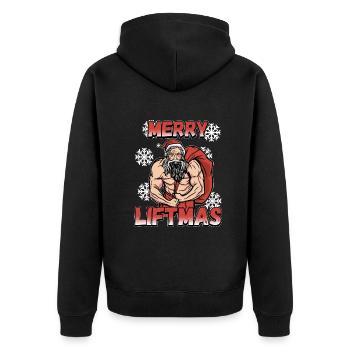 Christmas Workout Design for a Xmas Lifter Lover - Unisex Premium Organic Zip Hoodie - black - Back - Nico (187cm)
