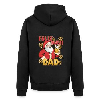Feliz Navi Dad Xmas Dad Design for Fathers Day in - Unisex Premium Organic Zip Hoodie - black - Back - Nico (187cm)