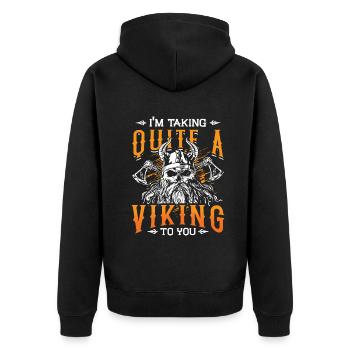 Conception de la mythologie viking nordique pour les guerriers vikings - Veste à capuche bio Premium Unisexe - noir - Dos - Nico (187cm)