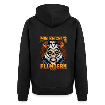 Nordisches Wikingermythologie Design Für Den - Unisex Premium Bio Zip Hoodie - Schwarz - Hinten - Nico (187cm)