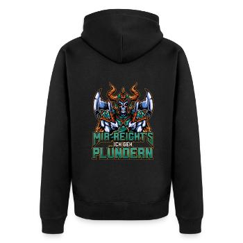 Nordisches Wikingermythologie Design Für Den - Unisex Premium Bio Zip Hoodie - Schwarz - Hinten - Nico (187cm)