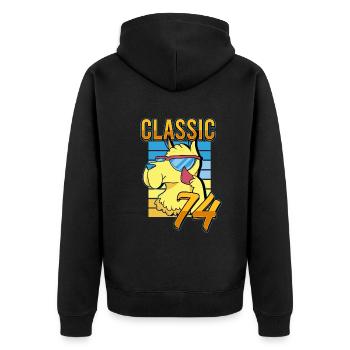 LLama Classic Number 74 Born in 1974 Turning 74 - Unisex Premium Organic Zip Hoodie - black - Back - Nico (187cm)
