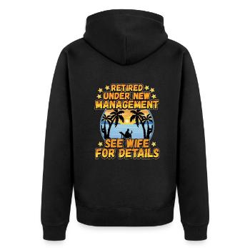Retirement Men Dad Retiring Party Humor Lovers - Unisex Premium Organic Zip Hoodie - black - Back - Nico (187cm)