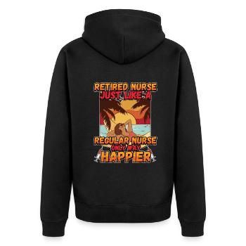 Retired Nurse For A Registered Nurse - Unisex Premium Organic Zip Hoodie - black - Back - Nico (187cm)