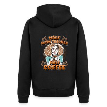 Professeur de demi-mathématiques mi-café - Veste à capuche bio Premium Unisexe - noir - Dos - Nico (187cm)