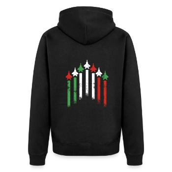 Drapeau italien Jets Air Force Italie - Veste à capuche bio Premium Unisexe - noir - Dos - Nico (187cm)