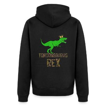 Mon Tonton Un Beau Dinosaure Tontonsaurus Rex - Veste à capuche bio Premium Unisexe - noir - Dos - Nico (187cm)
