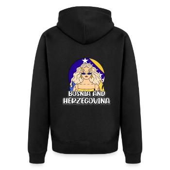 Fiers Bosniaques Bosnie-Herzégovine - Veste à capuche bio Premium Unisexe - noir - Dos - Nico (187cm)
