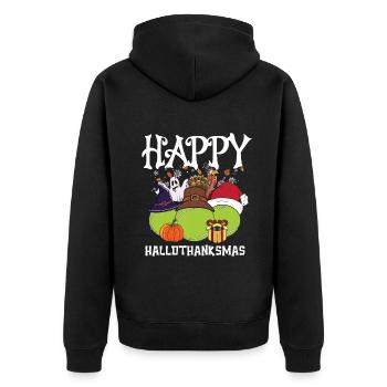 Hallothanksmas Tennis Halloween Noël - Veste à capuche bio Premium Unisexe - noir - Dos - Nico (187cm)
