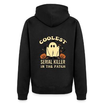 Coolest Serial Killer In The Patch Halloween - Unisex Premium Organic Zip Hoodie - black - Back - Nico (187cm)
