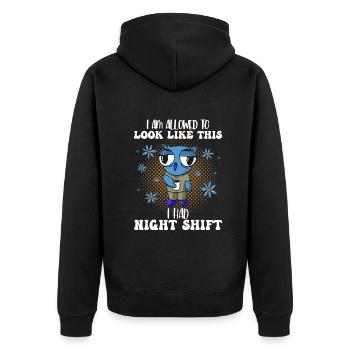 Je peux ressembler à ça J’avais une infirmière hibou de nuit - Veste à capuche bio Premium Unisexe - noir - Dos - Nico (187cm)