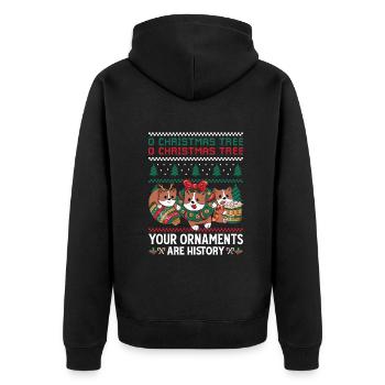 Chats O Arbre de Noël Ornements Drôles Pyjama - Veste à capuche bio Premium Unisexe - noir - Dos - Nico (187cm)
