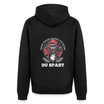 Techno Slogan Electro Party Festival Rave - Unisex Premium Organic Zip Hoodie - black - Back - Nico (187cm)