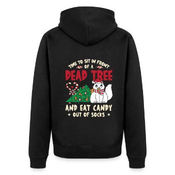 Il est temps de s’asseoir devant un arbre mort et de manger des bonbons - Veste à capuche bio Premium Unisexe - noir - Dos - Nico (187cm)