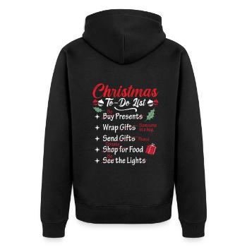 Chritmas To-Do List - Unisex Premium Bio Zip Hoodie - Schwarz - Hinten - Nico (187cm)