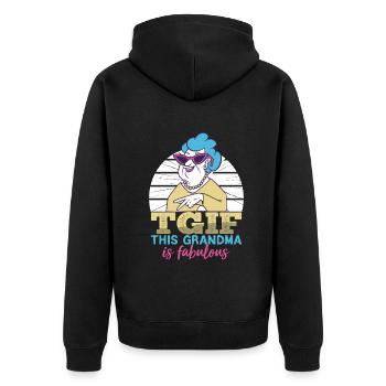 This Grandma Is Fabulous Mom - Unisex Premium Organic Zip Hoodie - black - Back - Nico (187cm)