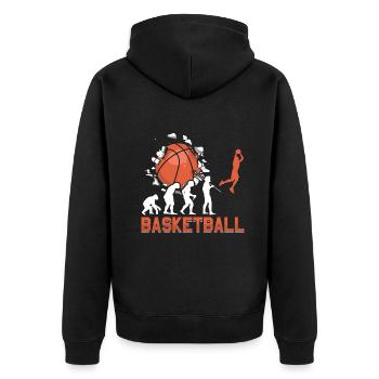 Basketball Evolution From Monkey To Men BBall - Veste à capuche bio Premium Unisexe - noir - Dos - Nico (187cm)