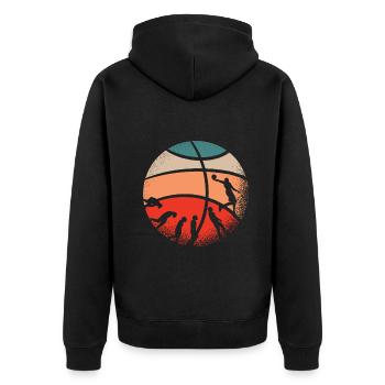 Basketball Evolution From Monkey To Men BBall - Veste à capuche bio Premium Unisexe - noir - Dos - Nico (187cm)