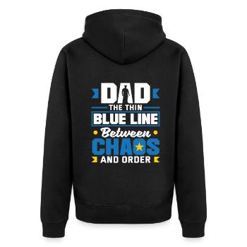 Papa le protecteur Fête des pères Design pour - Veste à capuche bio Premium Unisexe - noir - Dos - Nico (187cm)