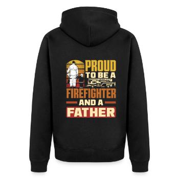 Fier d’être un Friefighter et un papa pour papa - Veste à capuche bio Premium Unisexe - noir - Dos - Nico (187cm)