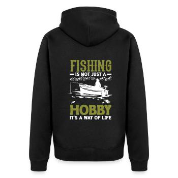 Fishing Is Not Just A Hobby Father's Day Fishing - Unisex Premium Organic Zip Hoodie - black - Back - Nico (187cm)