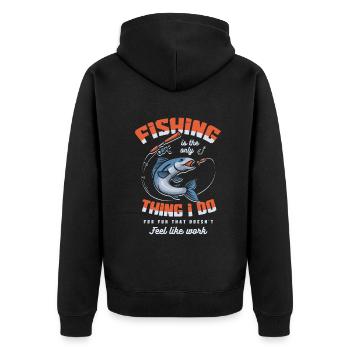 Fishing Is Not Just A Hobby Father's Day Fishing - Unisex Premium Bio Zip Hoodie - Schwarz - Hinten - Nico (187cm)