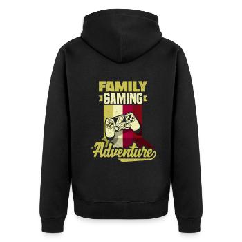 Jeu en famille Aventure Fête des pères Gamer - Veste à capuche bio Premium Unisexe - noir - Dos - Nico (187cm)