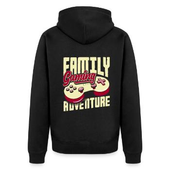 Jeu en famille Aventure Fête des pères Gamer - Veste à capuche bio Premium Unisexe - noir - Dos - Nico (187cm)